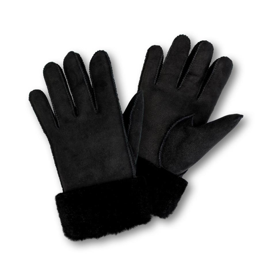 Damen Fingerhandschuh de luxe (schwarz)