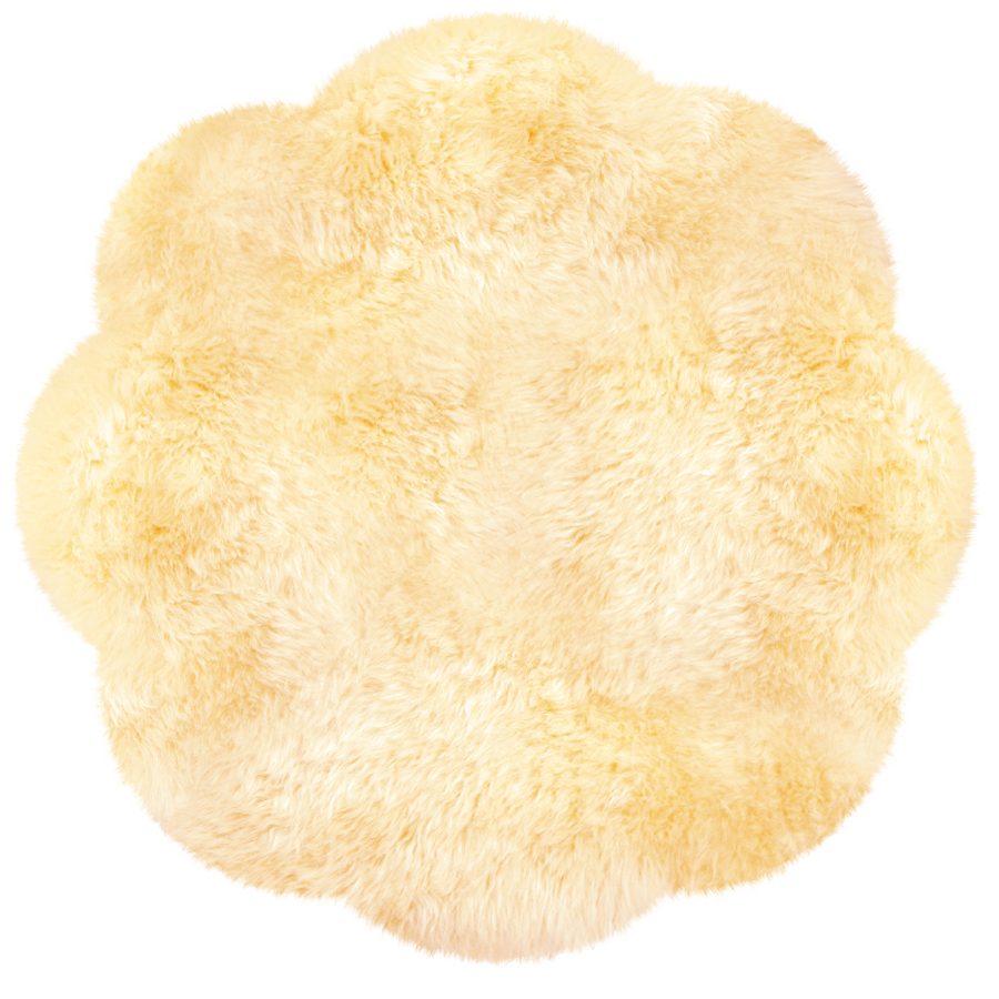 Fellteppich - rund - beige