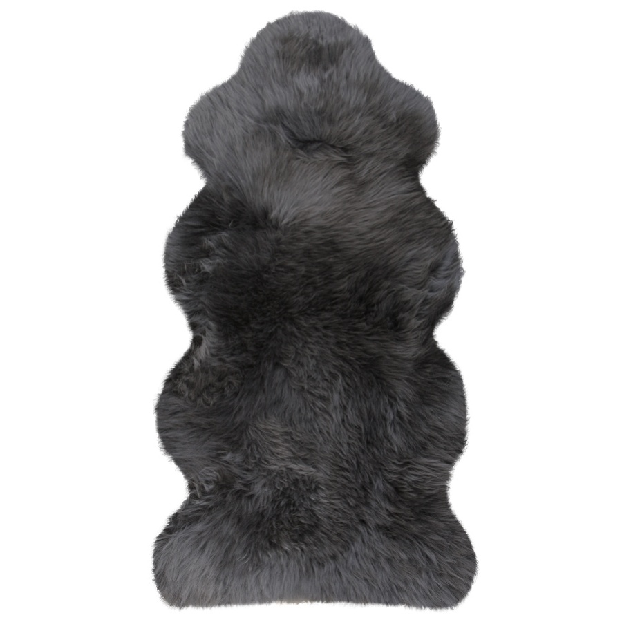 Australische Lammfelle aus 1,5 Fellen, mit Endteil -  anthrazit