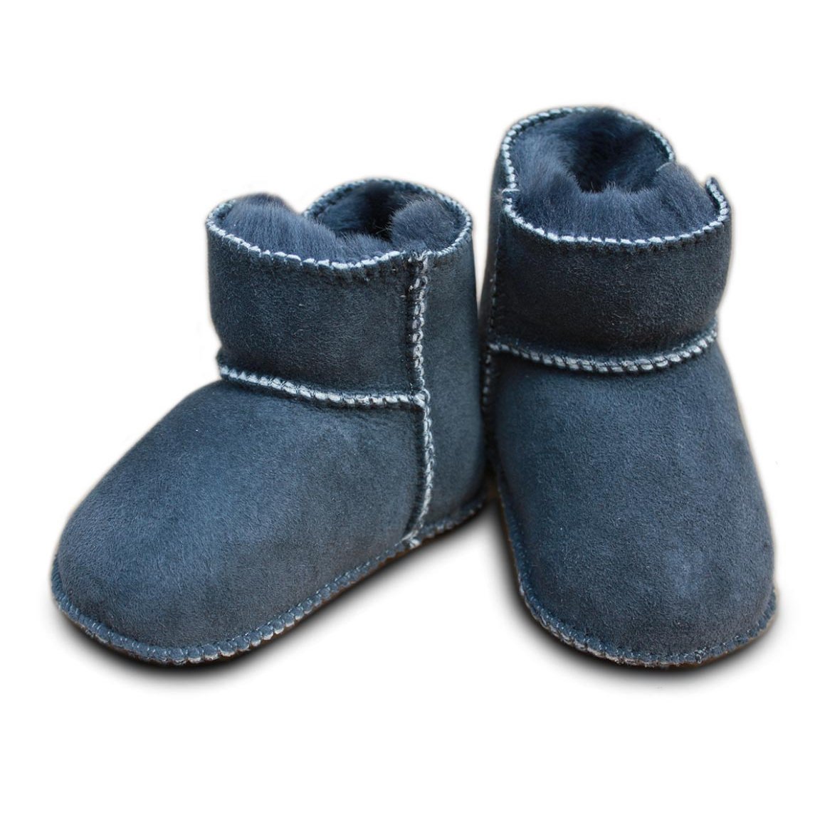 Baby-Lammfellschuhe mit Klettverschluss (anthrazit)