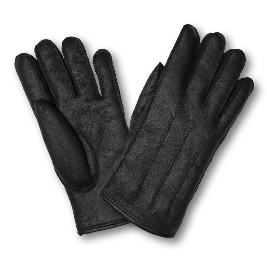Herren Fingerhandschuh de luxe (schwarz)