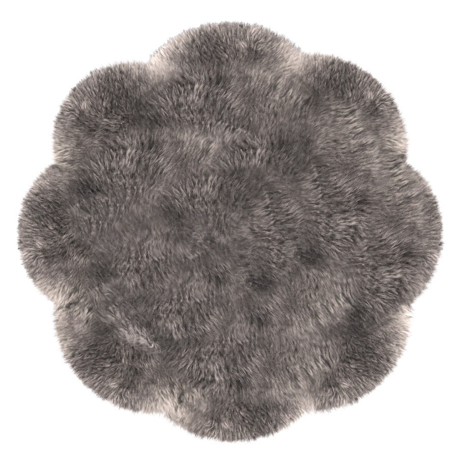 Fellteppich - rund - taupe