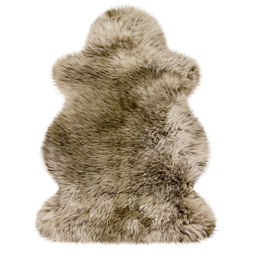 Australisches Lammfell - braun mit hellbraunen Spitzen - 100 x 68cm
