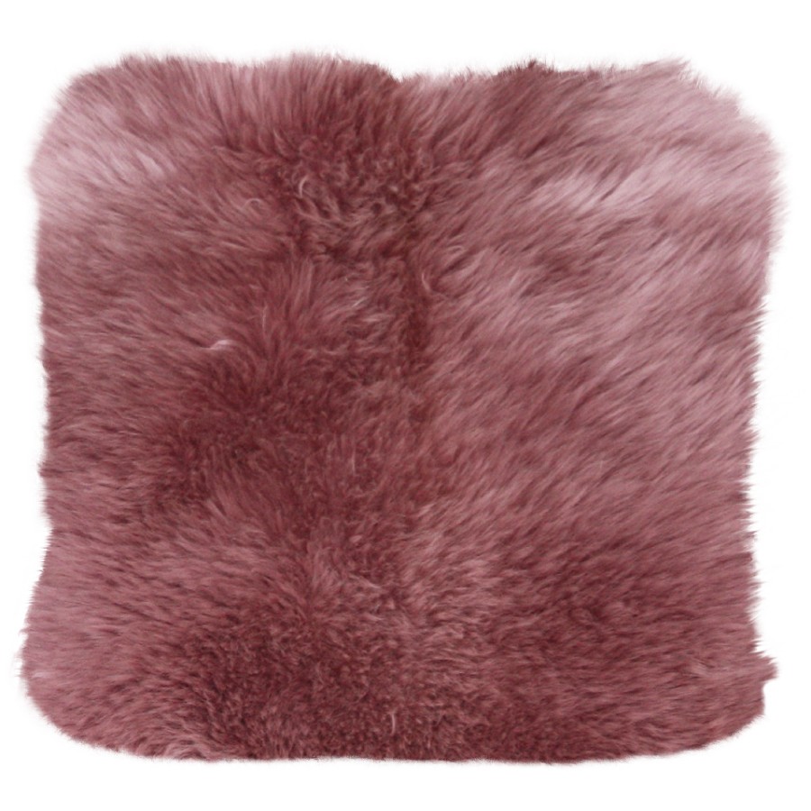Lammfell-Kissen - mauve