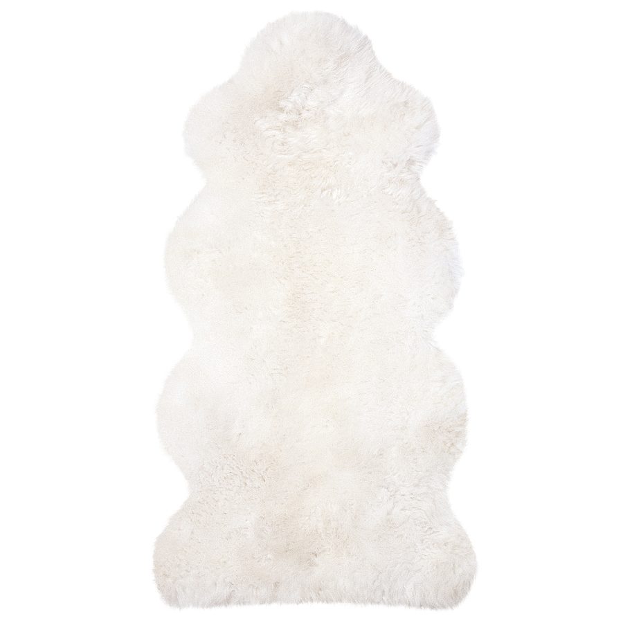 Australische Lammfelle aus 1,5 Fellen, mit Endteil - naturweiß