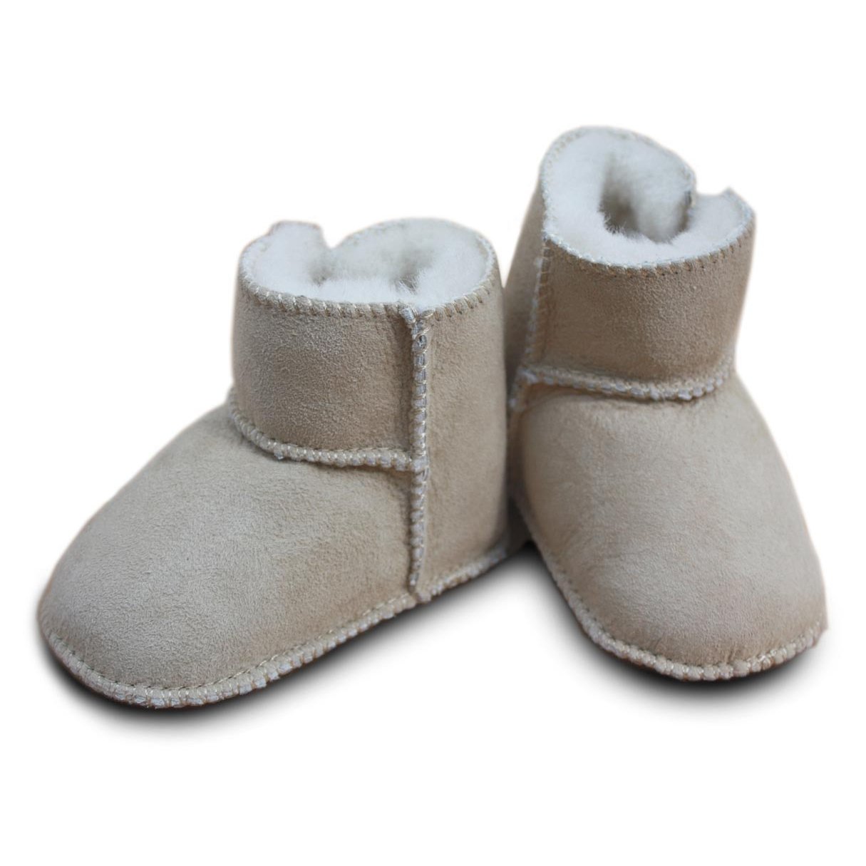 Baby-Lammfellschuhe mit Klettverschluss (sand)