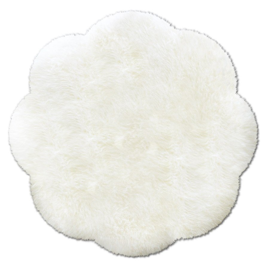 Fellteppich - rund - naturweiß