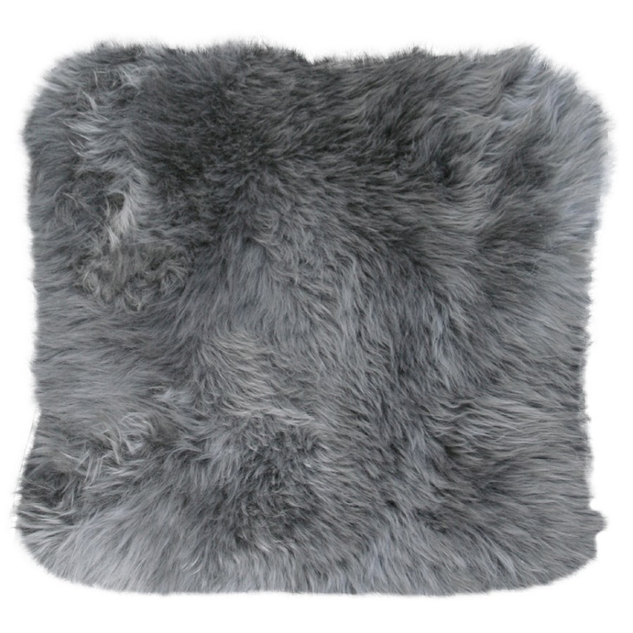 Lammfell-Kissen - grau