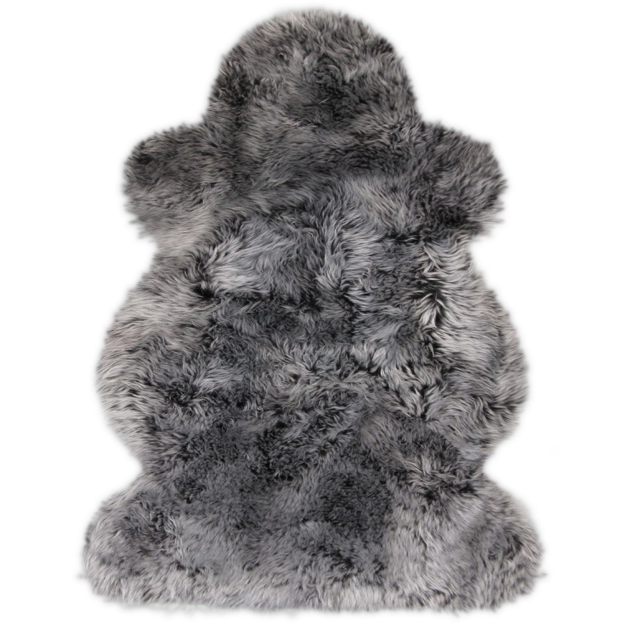 Australisches Lammfell - schwarz mit hellen Spitzen