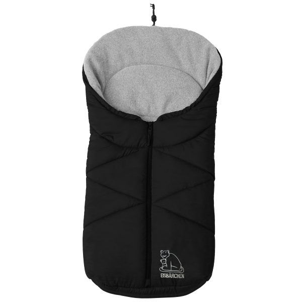 Fußsack für Babyschale und Kinderwagen (schwarz/hellgrau)