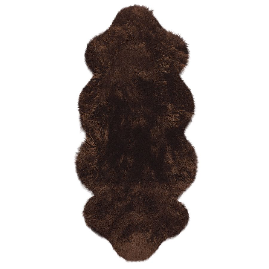 Australische Lammfelle aus 1,5 Fellen, mit Kopfteil - braun