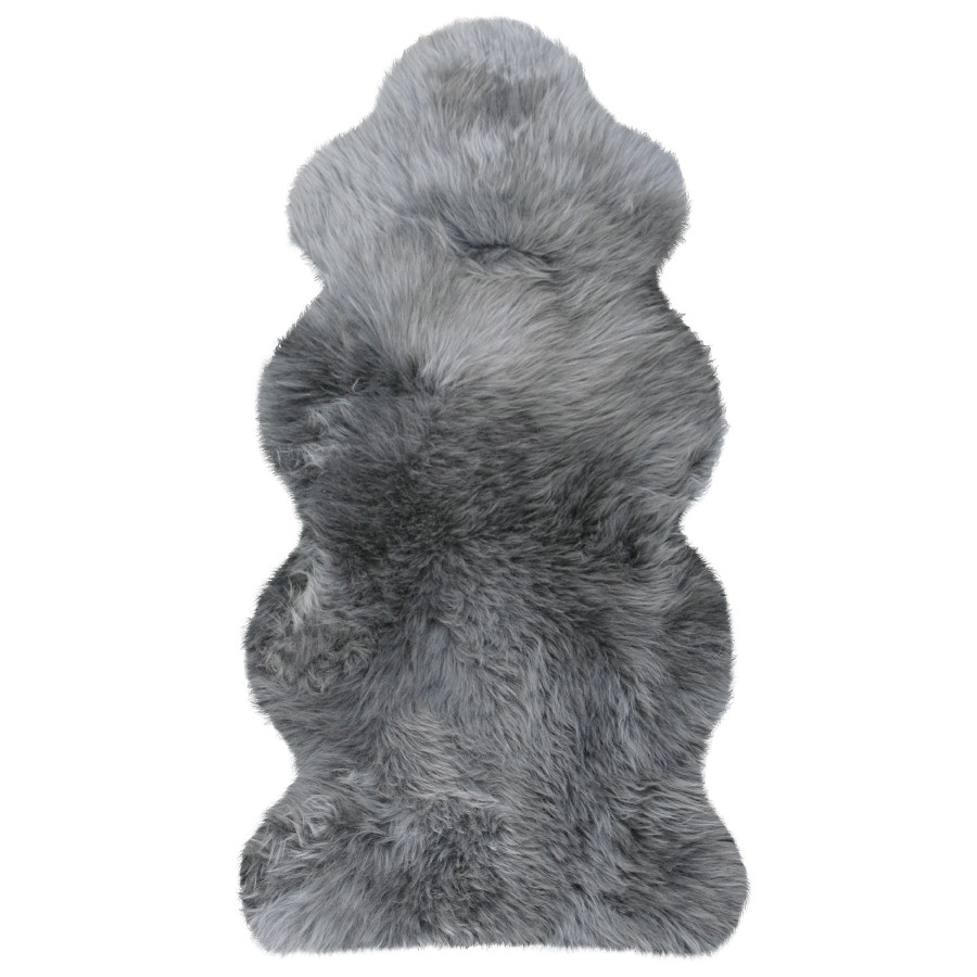Australische Lammfelle aus 1,5 Fellen, mit Endteil - grau