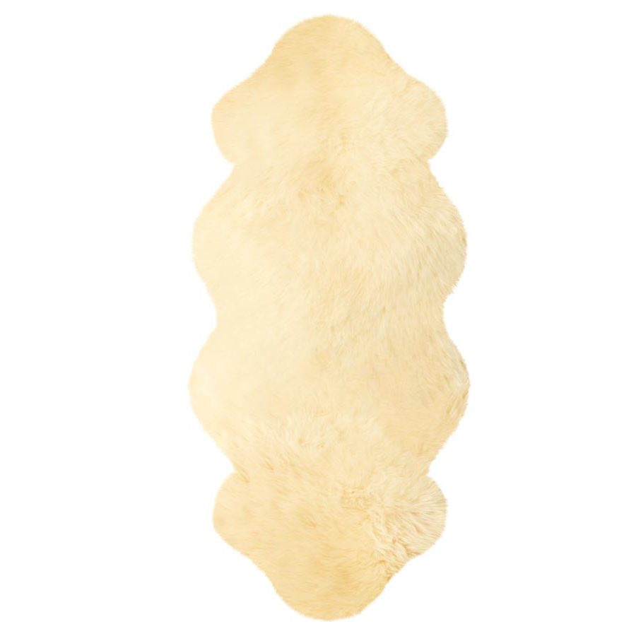Australische Lammfelle aus 1,5 Fellen, mit Kopfteil - beige