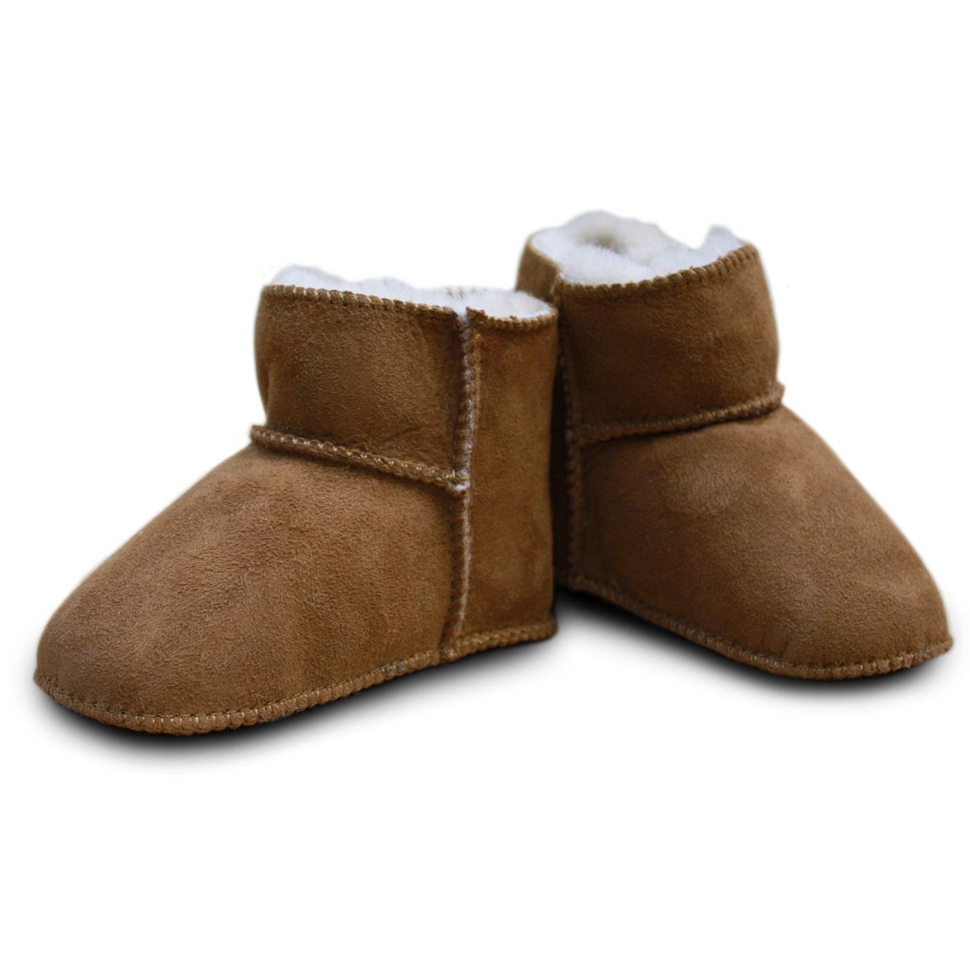 Baby-Lammfellschuhe mit Klettverschluss (camel)